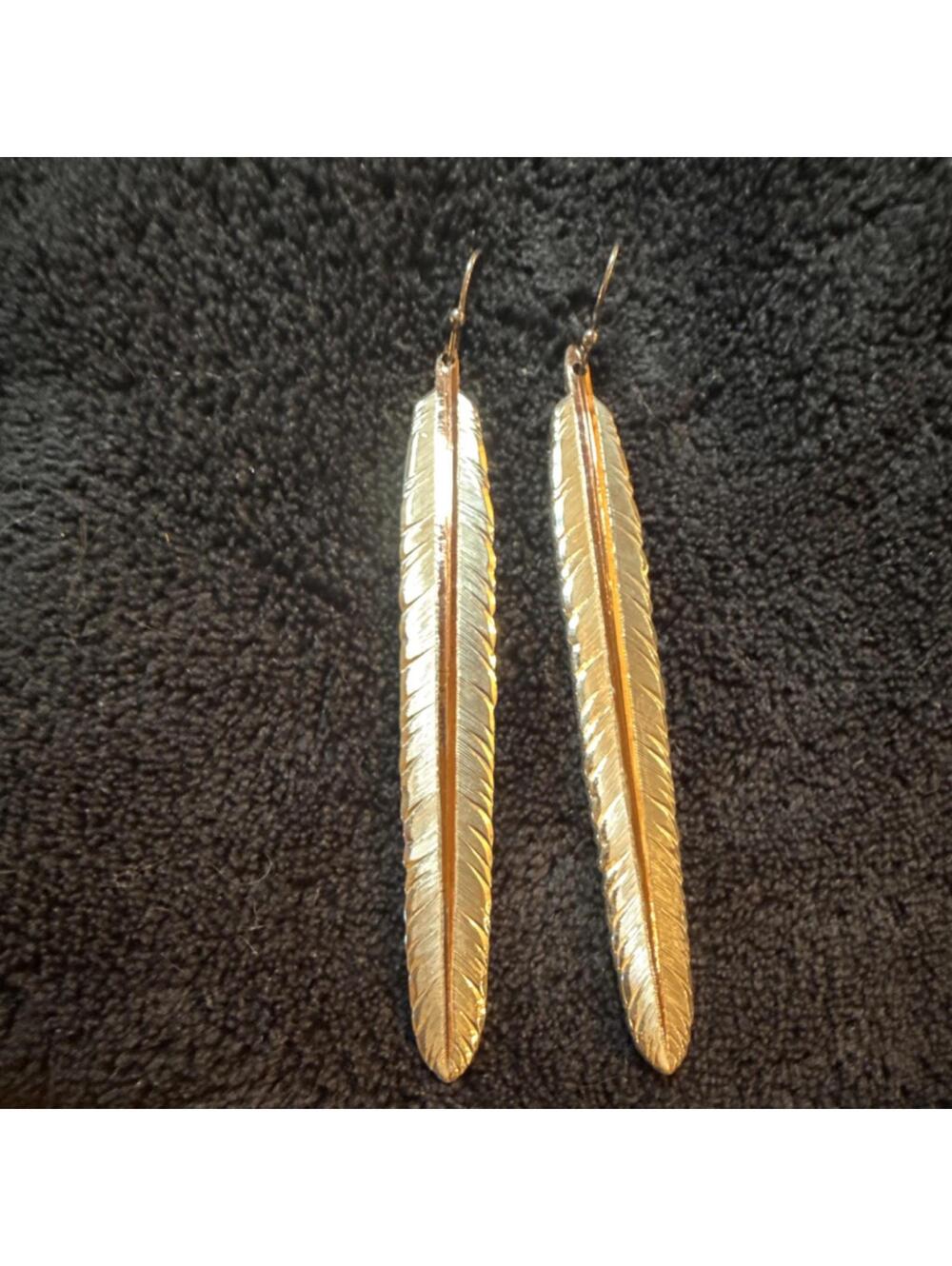 Montana Silversmiths Feather Drop Earrings Ornate Engraved Metal Hook